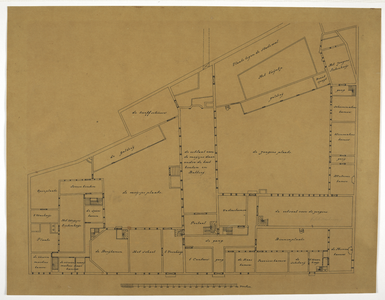 214970 Plattegrond van het Agnietenklooster te Utrecht, ingericht als Stads-Ambachtskinderhuis.N.B. De originele ...